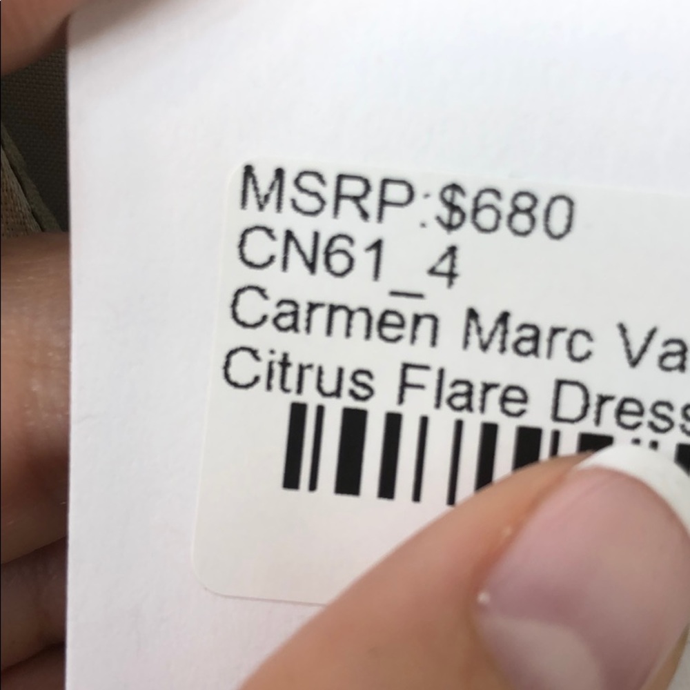 Carmen Marc Valvo Citrus Flare Dress Size 4 - Picture 7 of 9